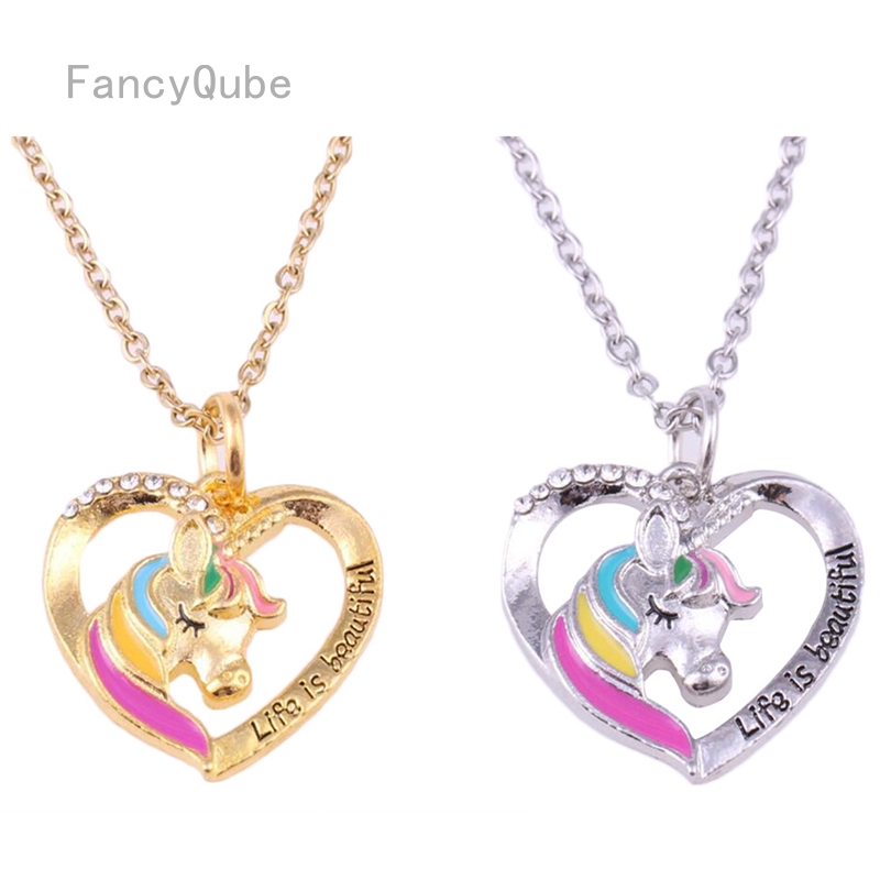 Dây Chuyền Bạc 925 Mặt Hình Trái Tim Cầu Vồng