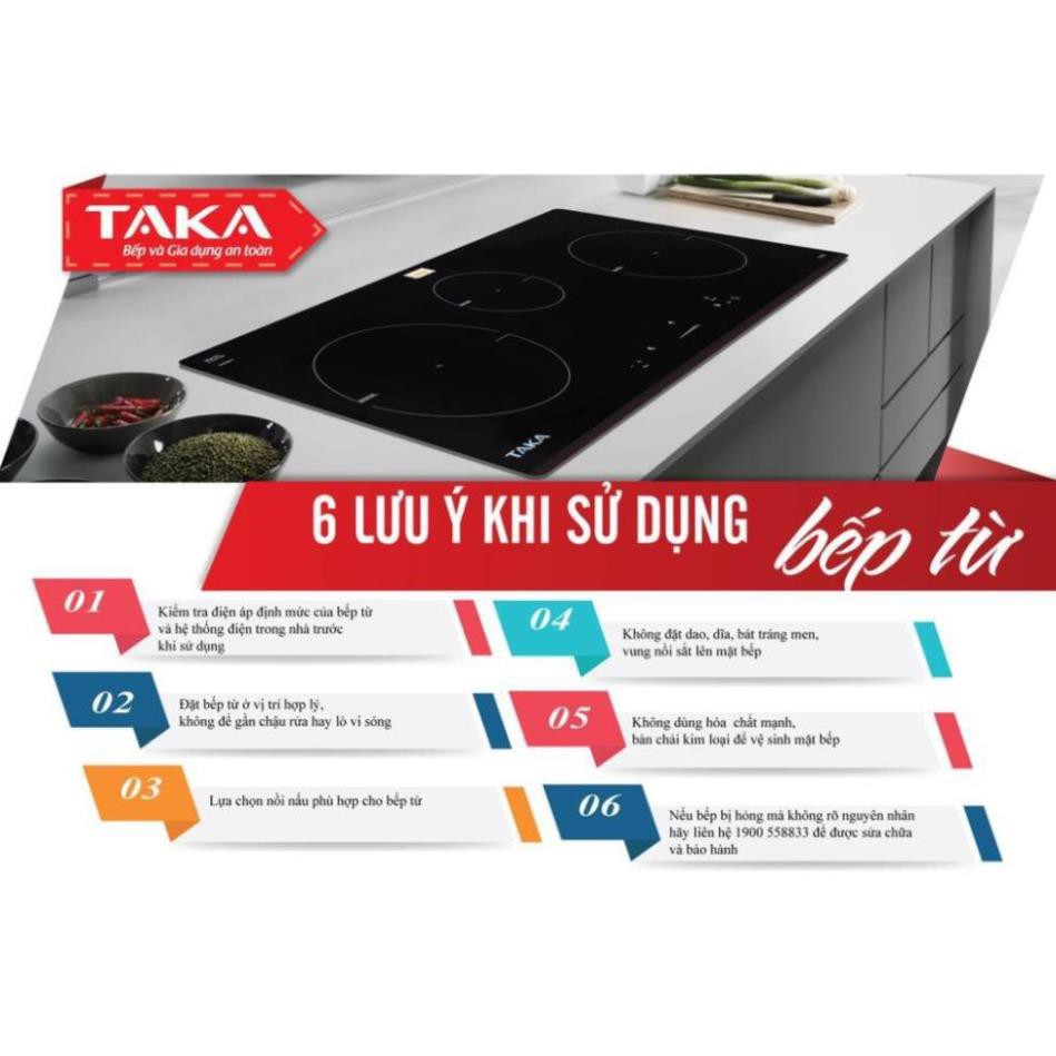 [Hàng Loại 1] Bếp từ ba bếp TAKA TKI3EU, chính hãng Nhật Bản, bảo hành 24 tháng