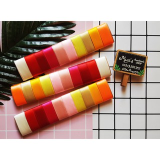 Set 10 mét ruy băng lụa trơn 2cm (mỗi màu 1 mét)