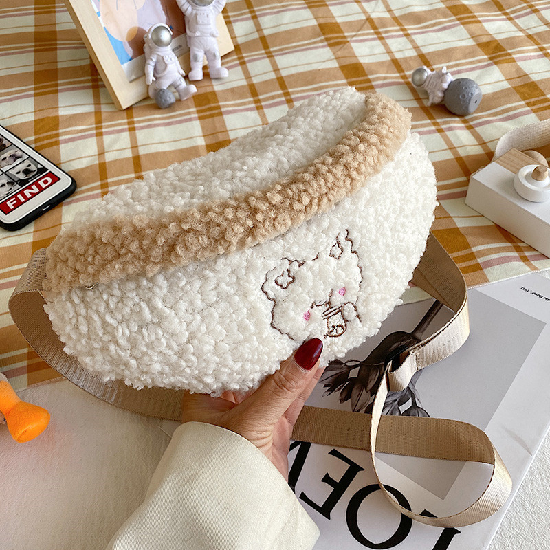 Autumn and winter new lovely cartoon plush bear girl heart bag bag day soft sister maomao slung small bag