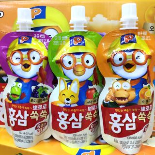 [Hỏa Tốc] Hồng sâm Pororo hoa quả hộp 10 túi