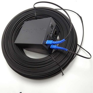 Combo 200 Mét cáp quang bấm sẵn 2 đầu fastconnector + 1 Cặp Converter Quang Netlink Htb-1100s 1 sợi quang