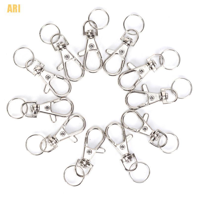 [VI] Set 10 Móc Khóa Tôm Hùm Bạc Có Thể Xoay Vòng Dùng Làm Quà Tặng Túi Xách