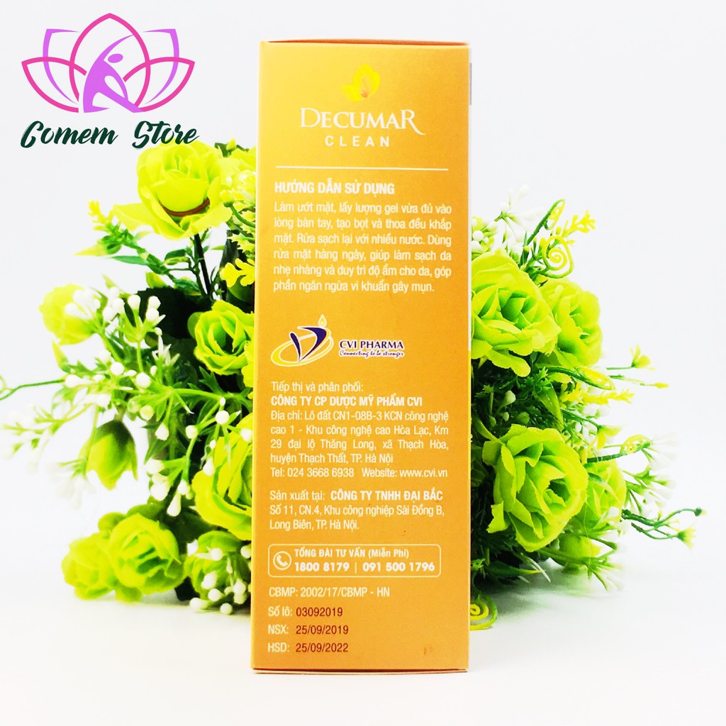 Decumar Clean gel rửa mặt ngăn ngừa mụn