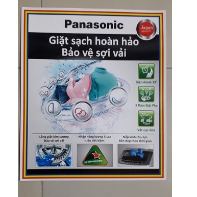 miếng dán máy giặt Tem dán máy giặt tranh dán máy giặt panasonic nhiều mẫu (tặng keo dán)