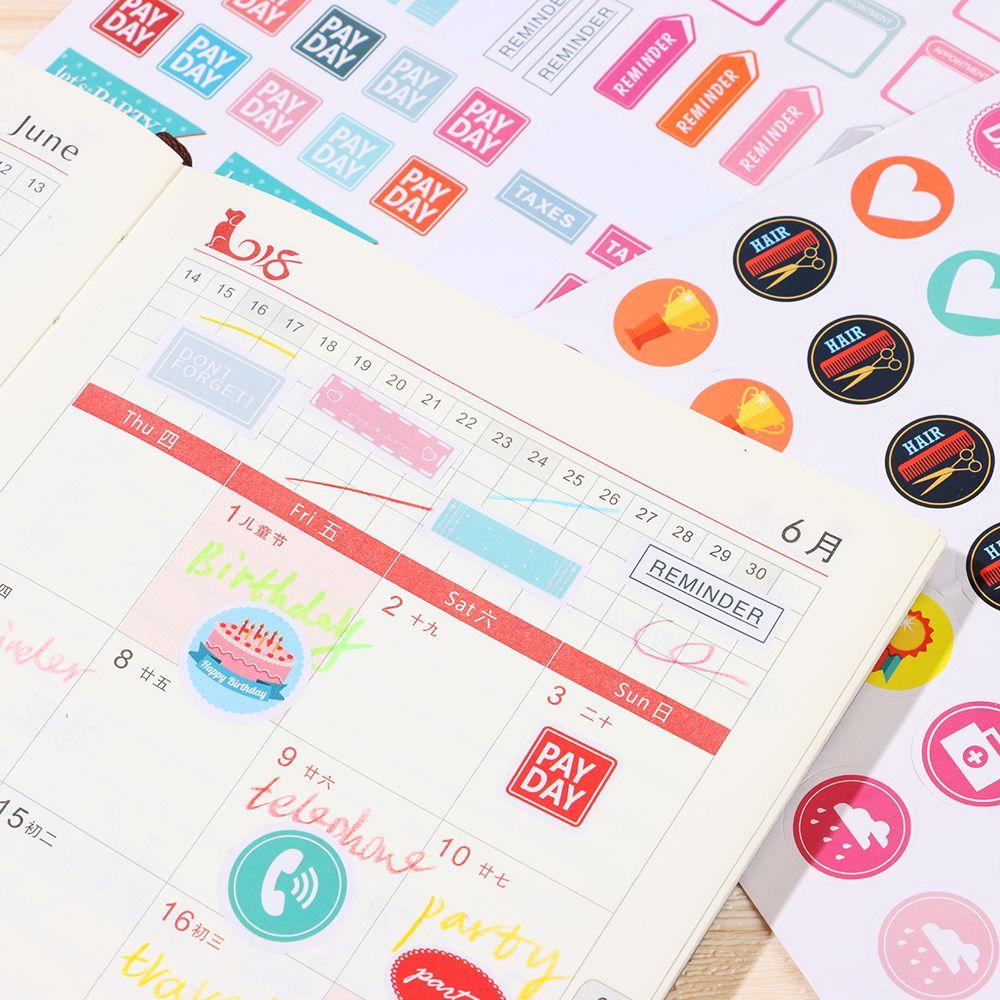 Btlimer set 2 Tờ Nhãn Dán Ghi Chú Lên Kế Hoạch Hàng Ngày Trang Trí Sổ Tay