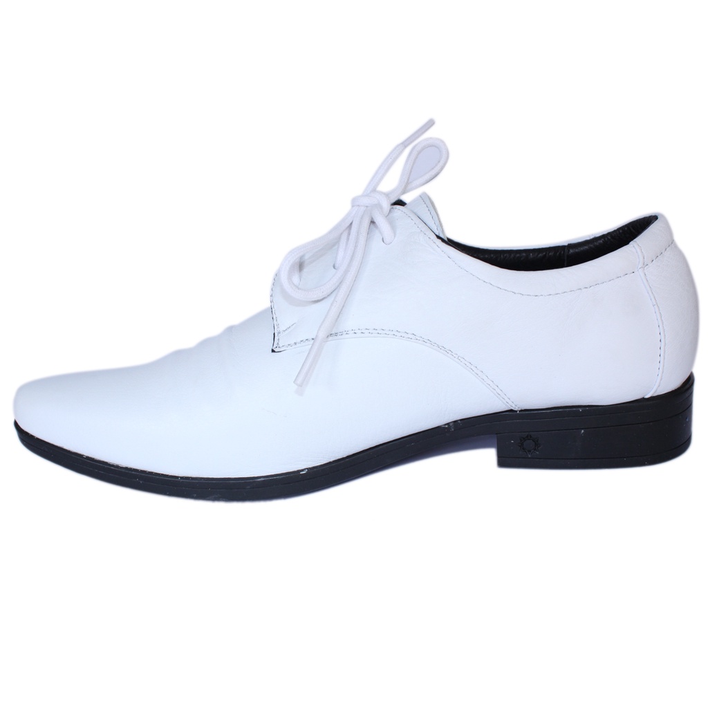 Giày nam Huy Hoàng cột dây đen màu trắng-HP7751