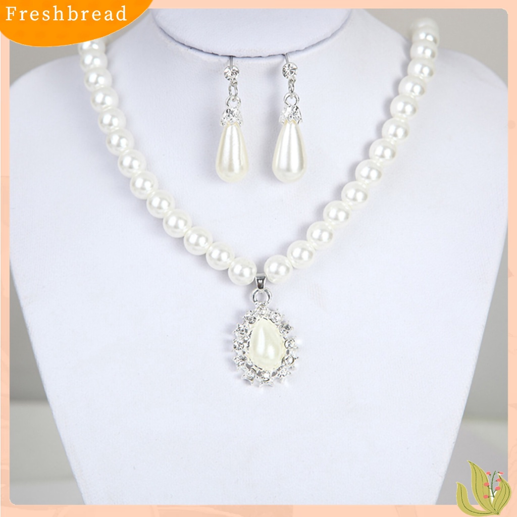 Bộ Đồ Thời Trang Thiết Kế Dễ Thương Cá Tính| Bộ Vòng cổ + Bông Tai Đính Ngọc Trai Nhân Tạo Hình Giọt Nước