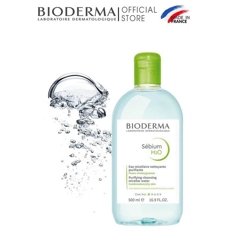 Nước tẩy trang làm sạch da mặt dịu nhẹ Pháp Bioderma 500ml