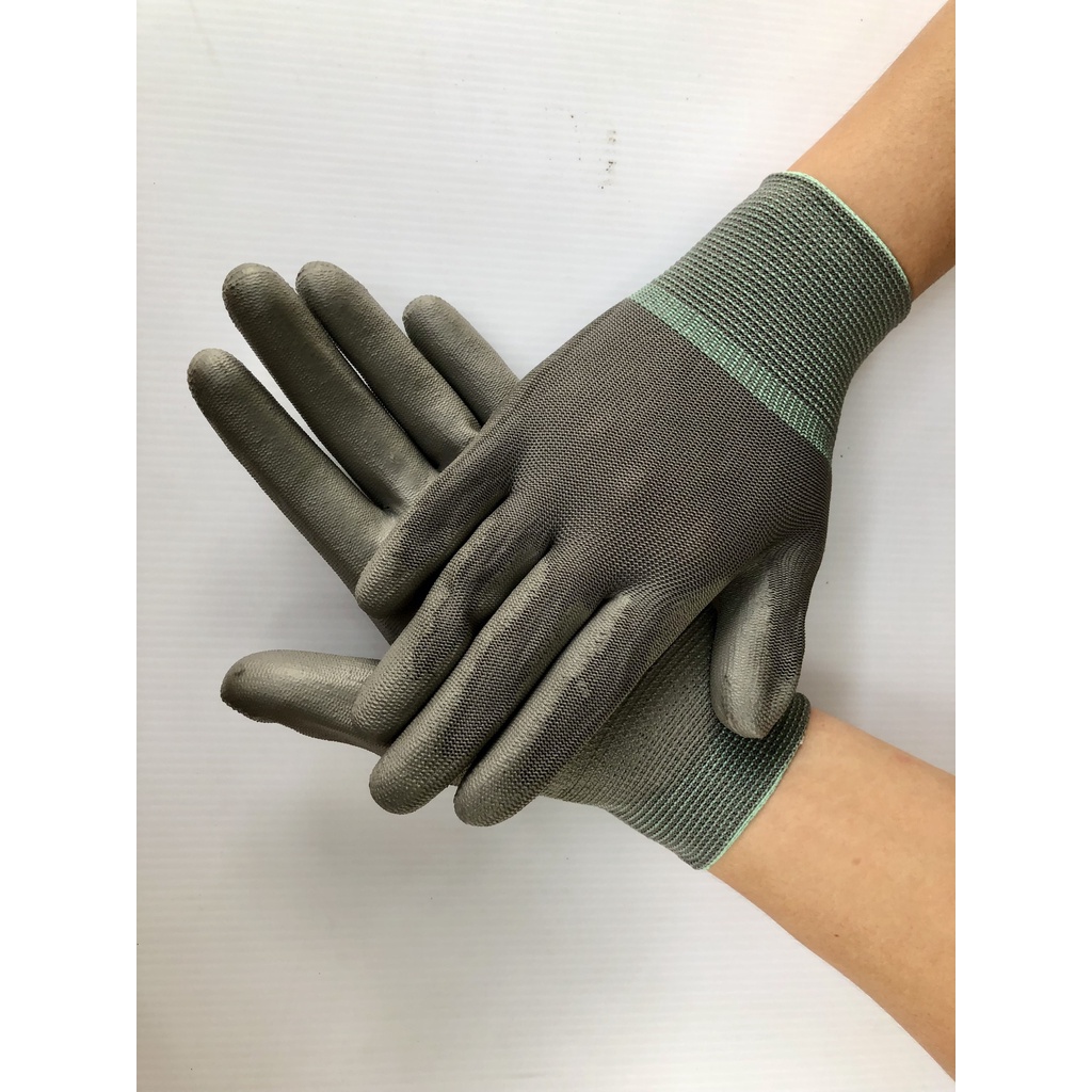 Găng tay bảo hộ lao động phủ bàn PU. Găng tay cao su. Bao tay cao su giá tốt HCM