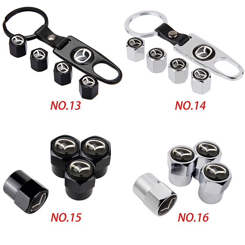 Set 4 nắp van bánh xe hơi Mazda chất lượng cao