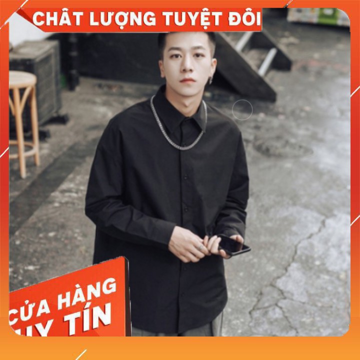 Áo Sơ Mi Đen Dài Tay Hàng Siêu Cấp, Chất Cực Đẹp - A9 | BigBuy360 - bigbuy360.vn