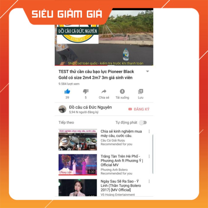 R Cần câu bạo lực Pioneer Black Gold 2m4