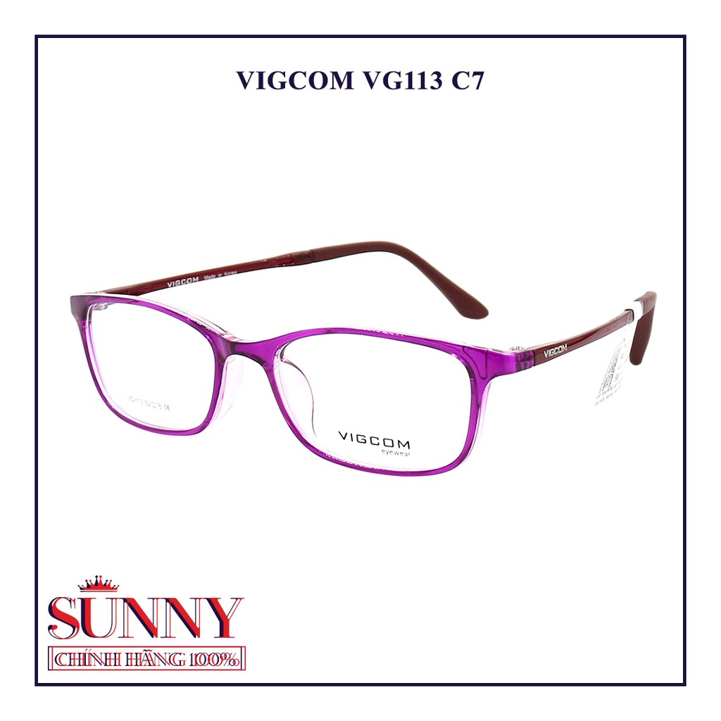 Gọng kính Vigcom VG113 (P1) - sp chính hãng, bảo hành toàn quốc, có kem tem chống hàng giả do bộ công an cấp