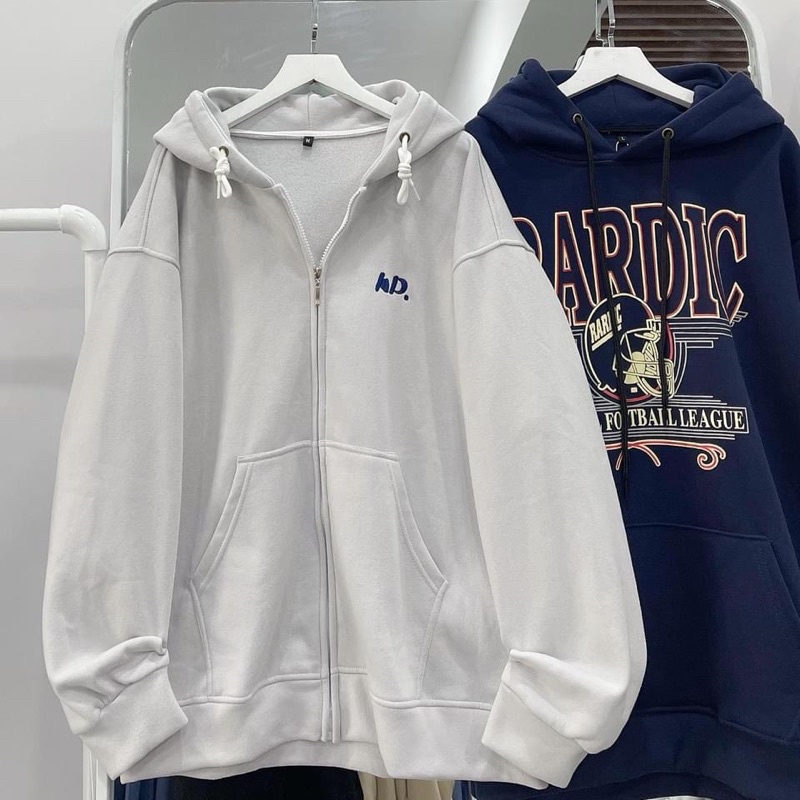 [Mã SKAMFSW175 giảm 10K đơn 50K] Áo Khoác HD chữ Thêu, Dây Kéo form rộng ullzang nam nữ unisex [Ảnh thật ] 2t.clothes