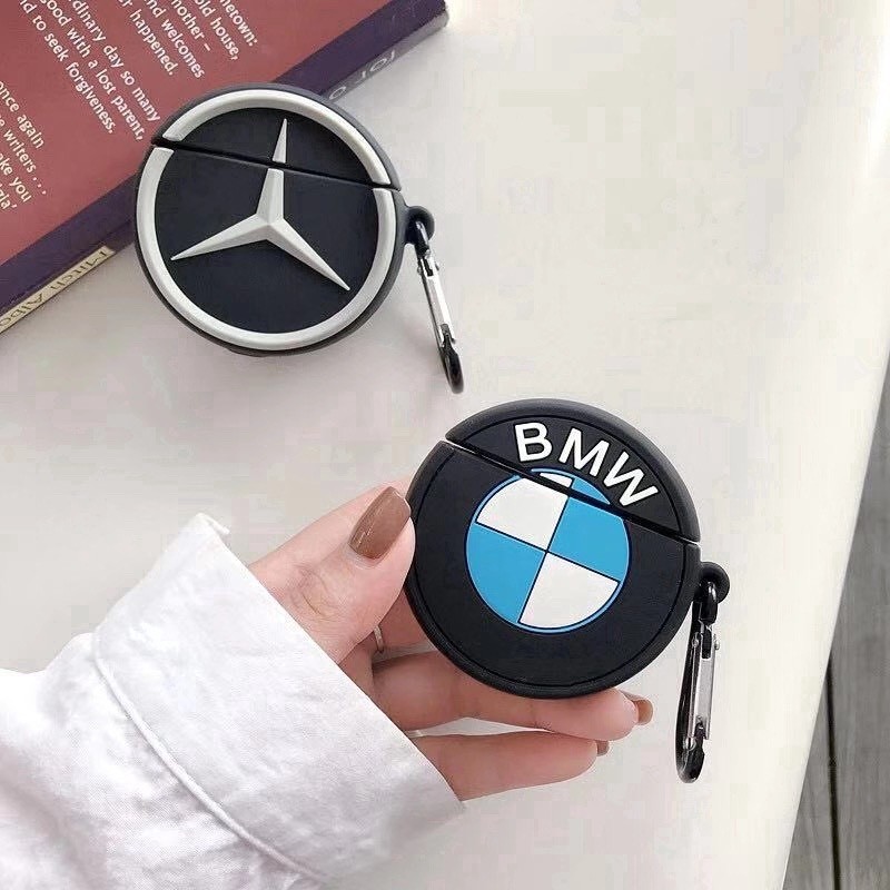 ☘️Tặng kèm móc☘️ Case bao airpod silicon 1 2 biểu tượng Mercedes Benz và BMW - Vỏ bọc đựng tai nghe không dây i11 i12