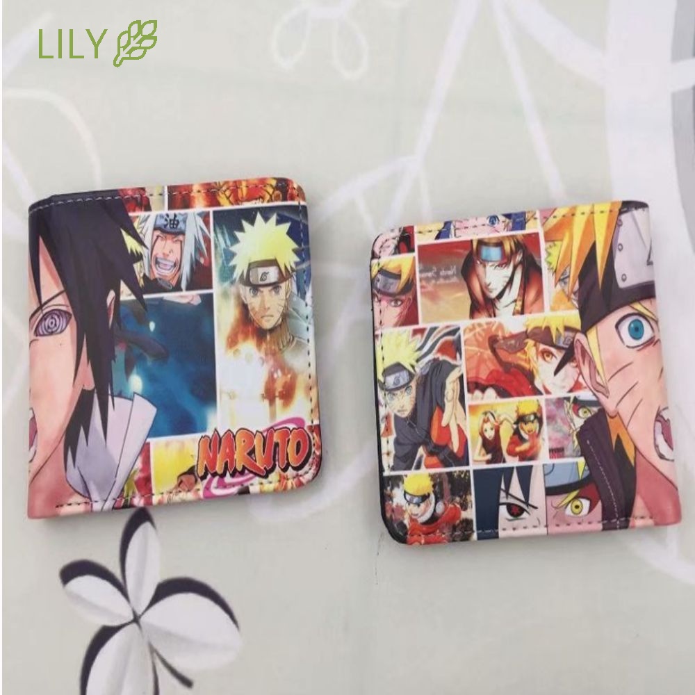 Ví da đựng thẻ/tiền xu/chìa khóa in hình anime Naruto thời trang cho nam và nữ