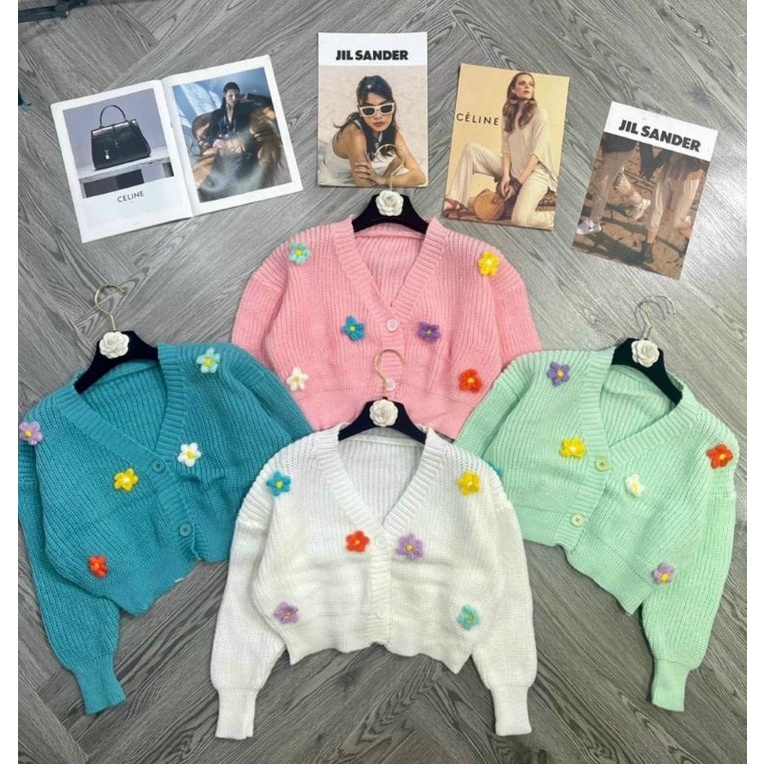 ÁO KHOÁC LEN CADIGAN BÔNG HOA