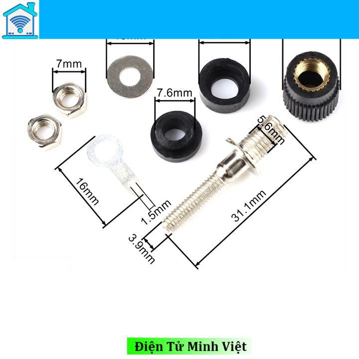 Combo 1 Jack Bắp Chuối 4mm và 1 Đầu Jack JS910 - Màu Đỏ