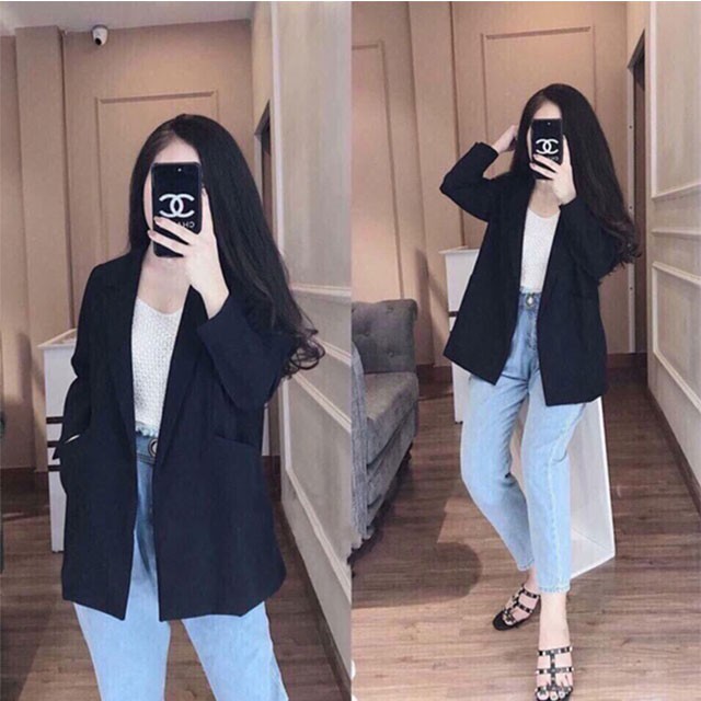 [HÀNG LOẠI 1] Áo vest blazer nữ màu đen một lớp style Korea trẻ trung thanh lịch (Thời trang công sở VIP) (Hàng y hình) | BigBuy360 - bigbuy360.vn