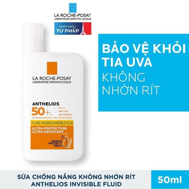 [ AUTHENTIC ] Kem chống nắng dạng sữa lỏng nhẹ không nhờn rít La Roche-Posay Anthelios Invisible Fluid SPF 50+ 50ml