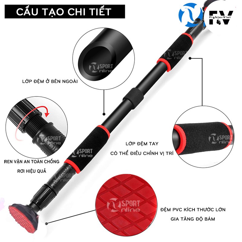 RẺ VÔ ĐỊCH - Xà Đơn Gắn Cửa Cao Cấp Bản 2022 (Kích thước 116-150cm )