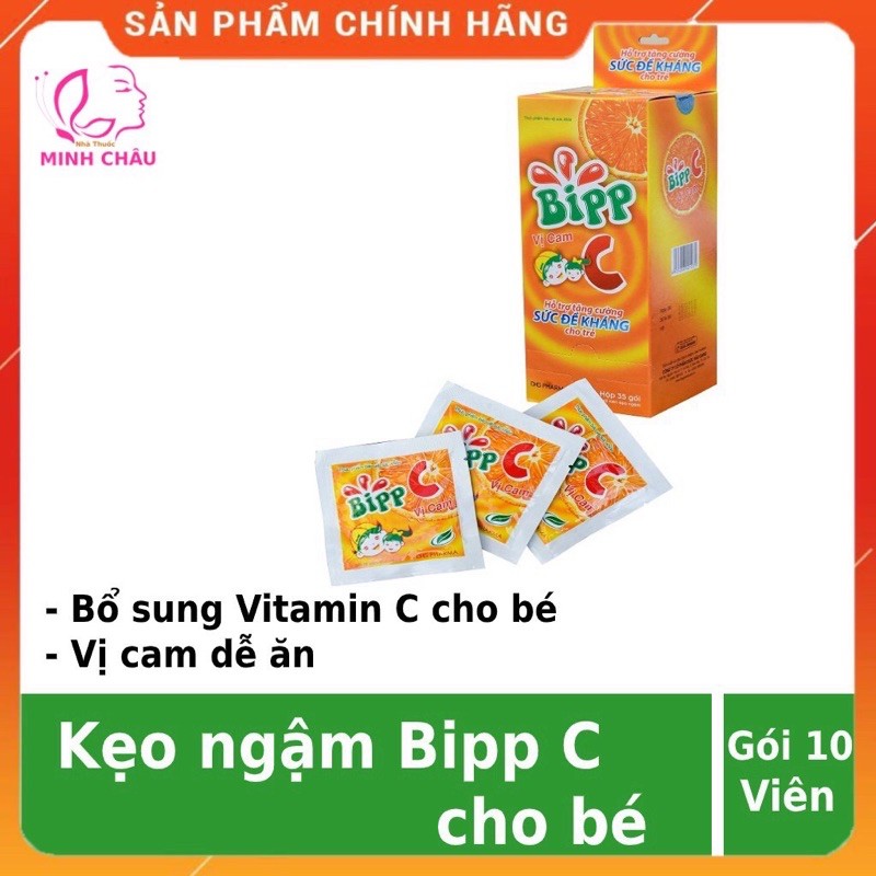 Kẹo C Tuổi Thơ Bipp C Viên C Ngậm Giúp Tăng Cường Sức Đề Kháng Cho Trẻ, Gói 10 Viên Kẹo C Bổ Sung Vitamin C Cho Bé