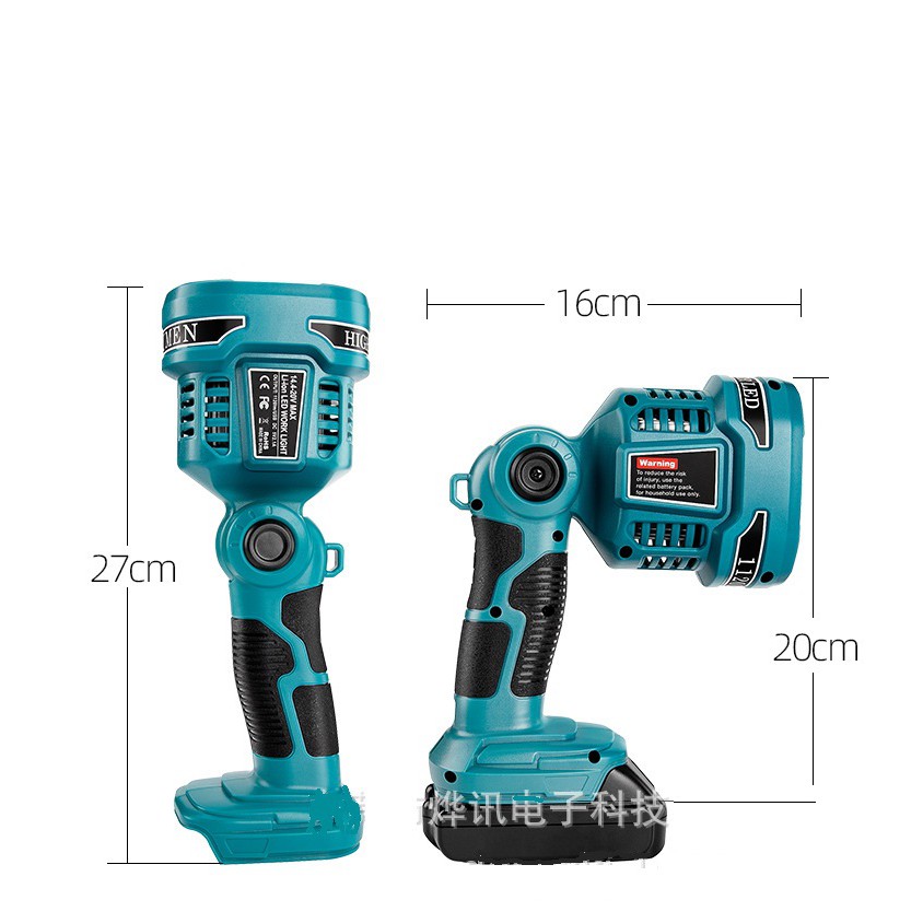 SV Đèn pin 4 led chiếu xa dùng pin Makita, Dewalt, Bosch, Miwaukee