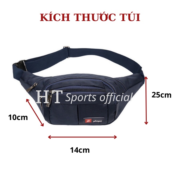 Túi đeo chéo, đeo bụng nam nữ HT Sports nhiều ngăn tiện dụng siêu bền chống nước chống thấm đi chơi đi phượt