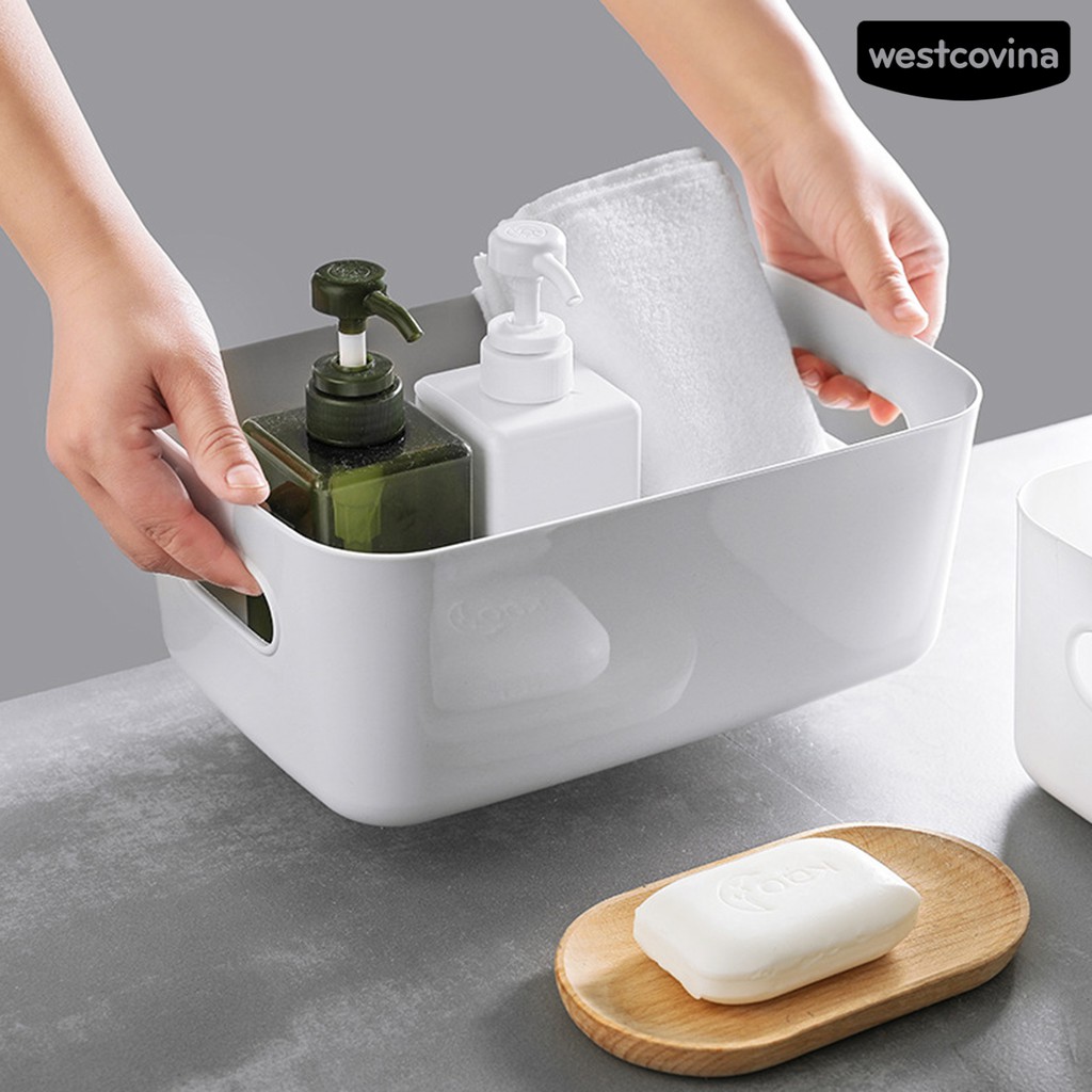 Giỏ nhựa đựng mỹ phẩm để bàn tiện dụng