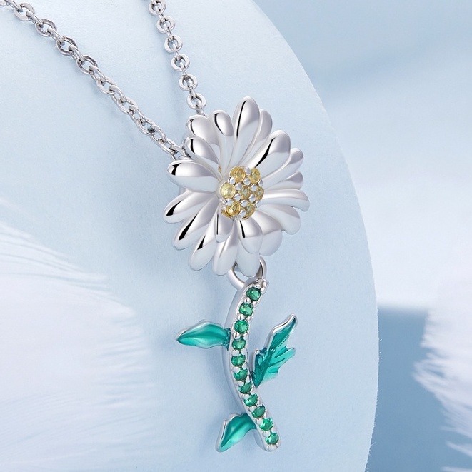 BAMOER Hạt Charm BạC 925 Hình Hoa Hướng Dương Nhiều Màu Sắc