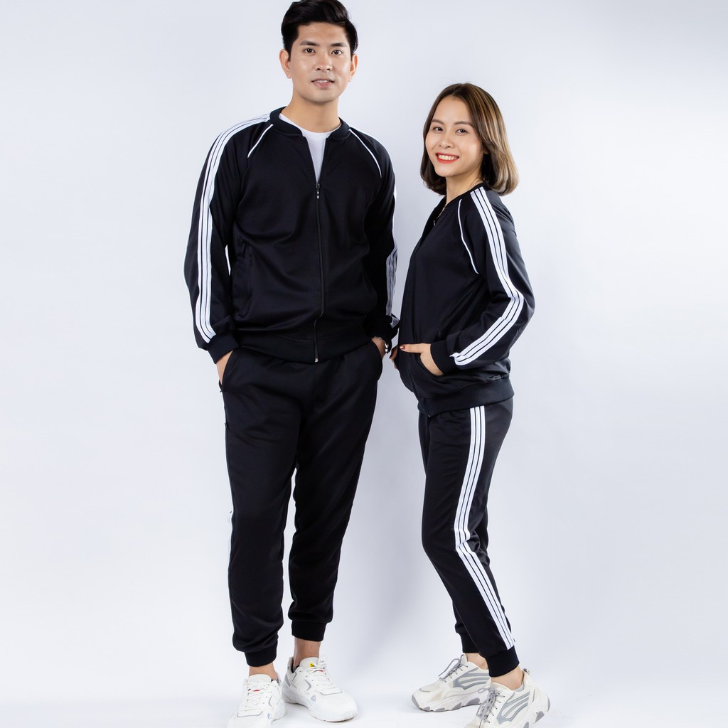 Đồ bộ nam quần áo thể thao có khóa kéo chất polyester co giãn mềm mịn hottrend