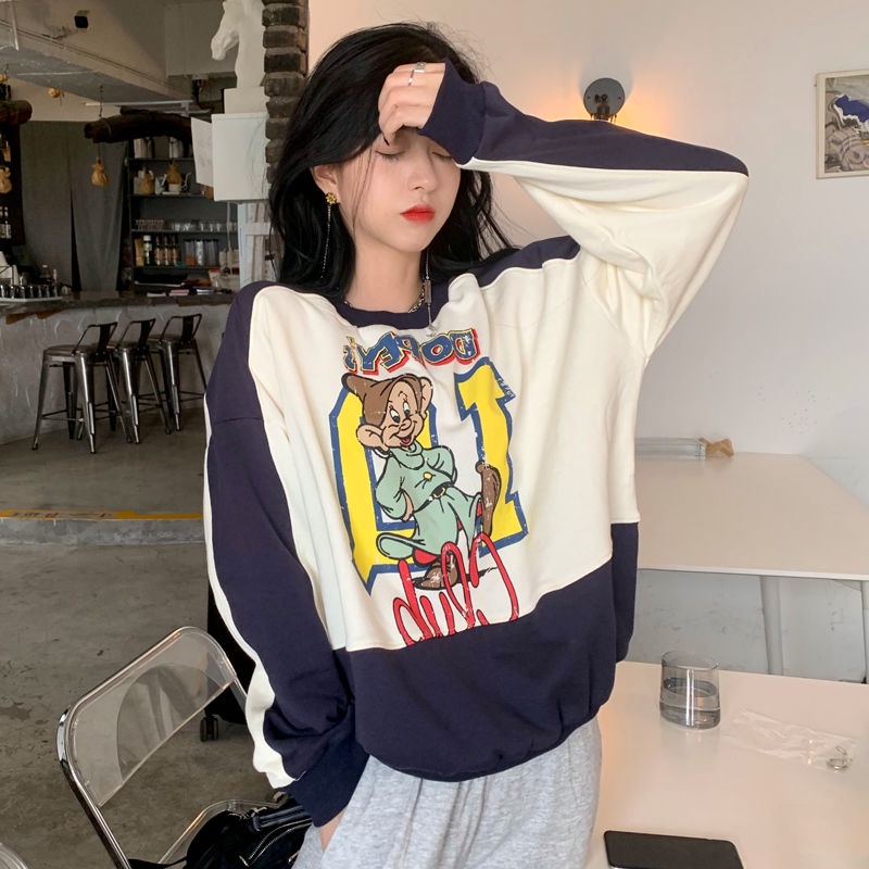 Áo Sweater mỏng dáng rộng giả hai lớp thời trang xuân thu cho nữ | BigBuy360 - bigbuy360.vn