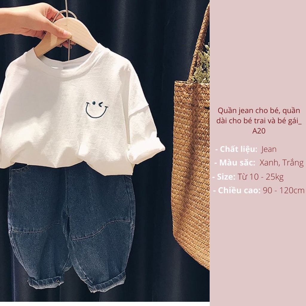Quần jean cho bé, quần dài cho bé trai và bé gái KABICO _A20