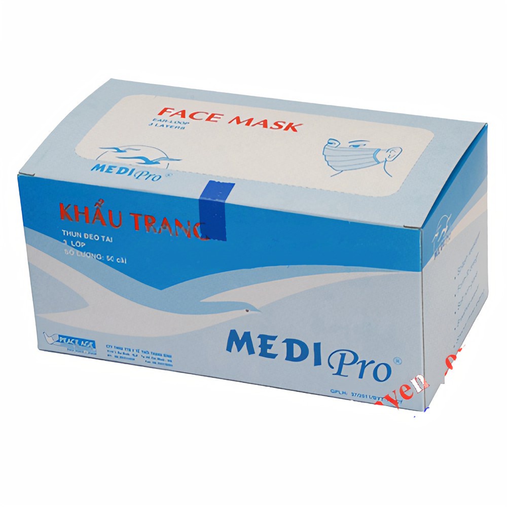 ✅ Khẩu Trang Y Tế- Medi Pro (Hộp 50 Cái - 3 Lớp), Thời Thanh Bình -VT0371