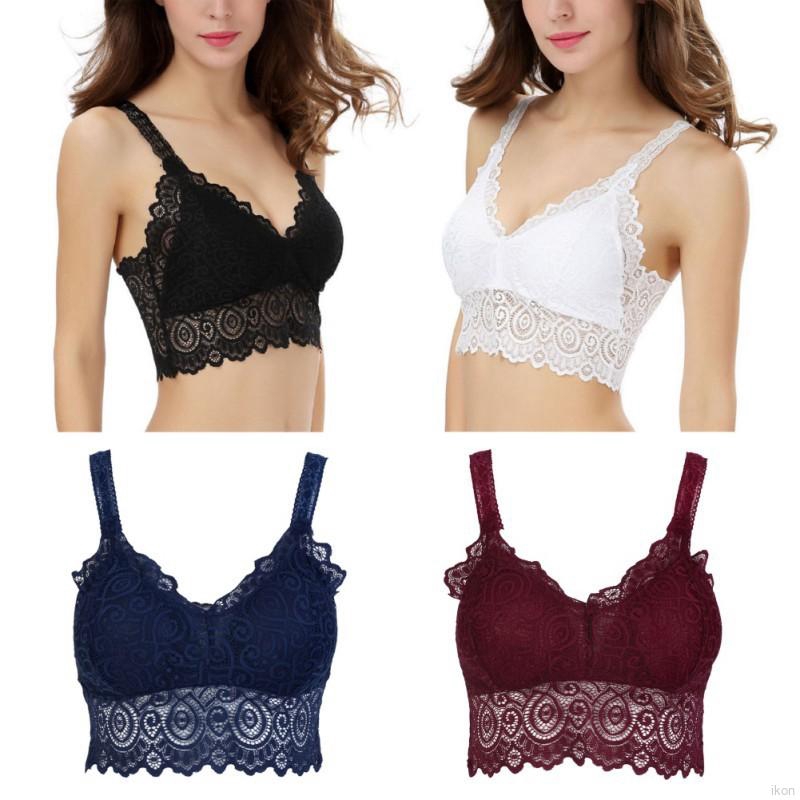 Áo ngực cổ tim phối ren hoa có mút độn gợi cảm cho nữ