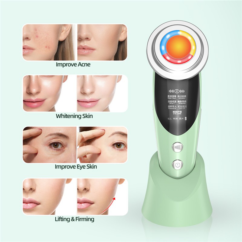 Máy mát xa da mặt CkeyiN MR528 7 trong 1 có đèn LED giúp hỗ trợ cải thiện quầng thâm và nếp nhăn / nâng da mặt | BigBuy360 - bigbuy360.vn