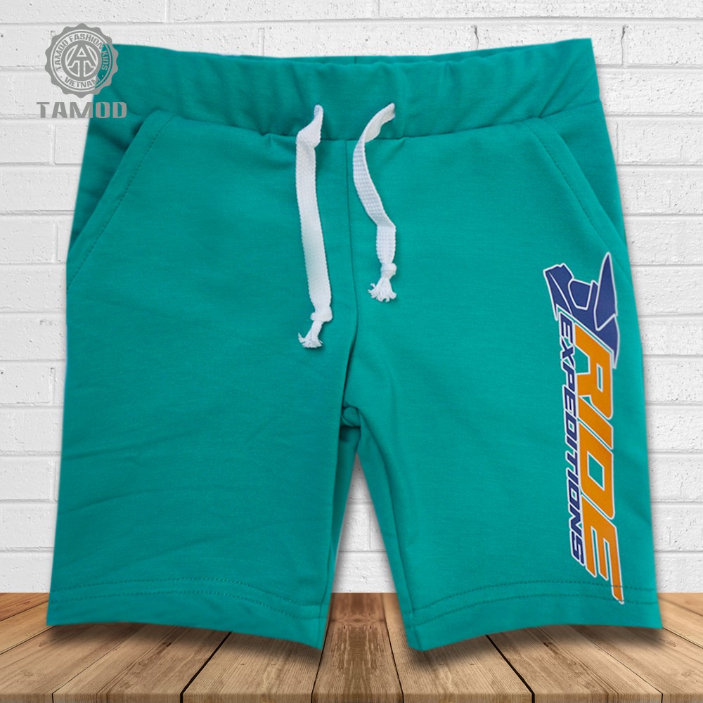 (MIKITI) quần short thun thể thao bé trai màu xanh bạc hà kiểu Hàn Quốc New chất liệu Thun cho mùa Hè HOT nhất.