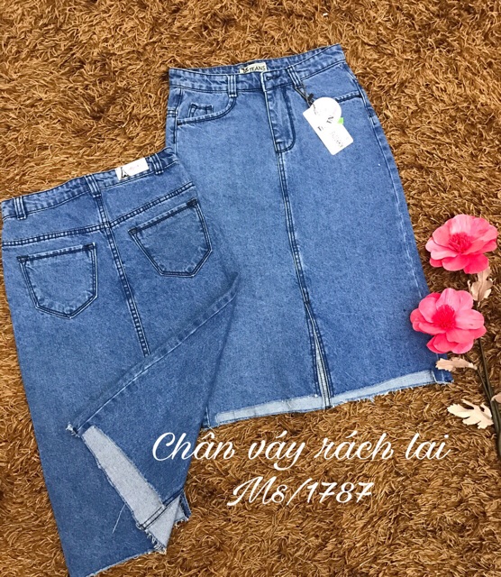 Nhập WAMS8 giảm 15%_ Chân váy dài jean xẻ trước | BigBuy360 - bigbuy360.vn