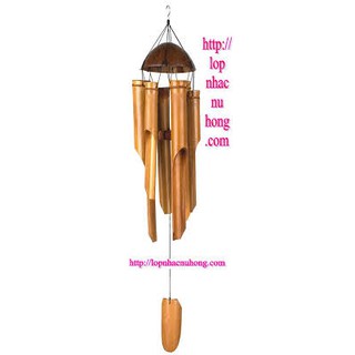 Chuông gió tre trúc nửa hình gáo dừa