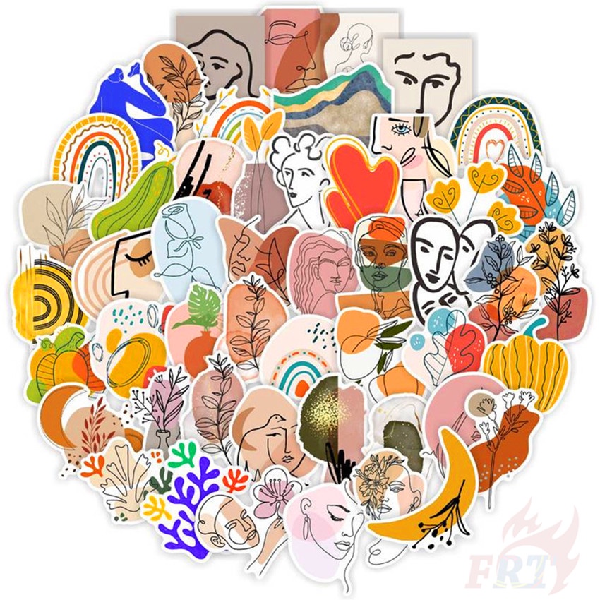 100Pcs/Set ❉ Nordic Abstract Art Series A Stickers ❉ Figure Painting &amp; Positive Healing DIY Fashion Mixed Luggage Laptop Skateboard Doodle Decals Stickers