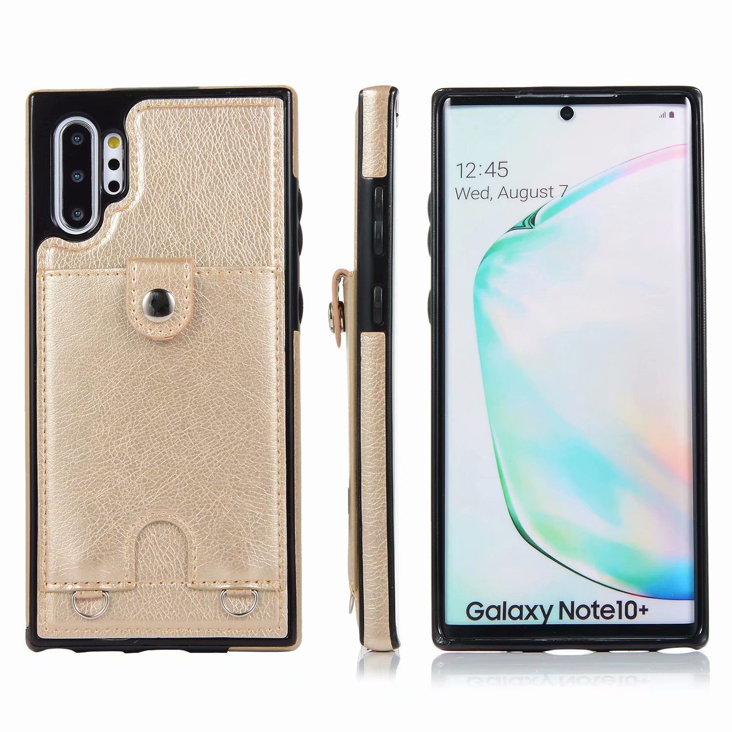Ốp điện thoại bằng da có ngăn đựng thẻ nắp gập độc đáo thời trang đơn giản cá tính cho Samsung Note 10/Note 10 Plus