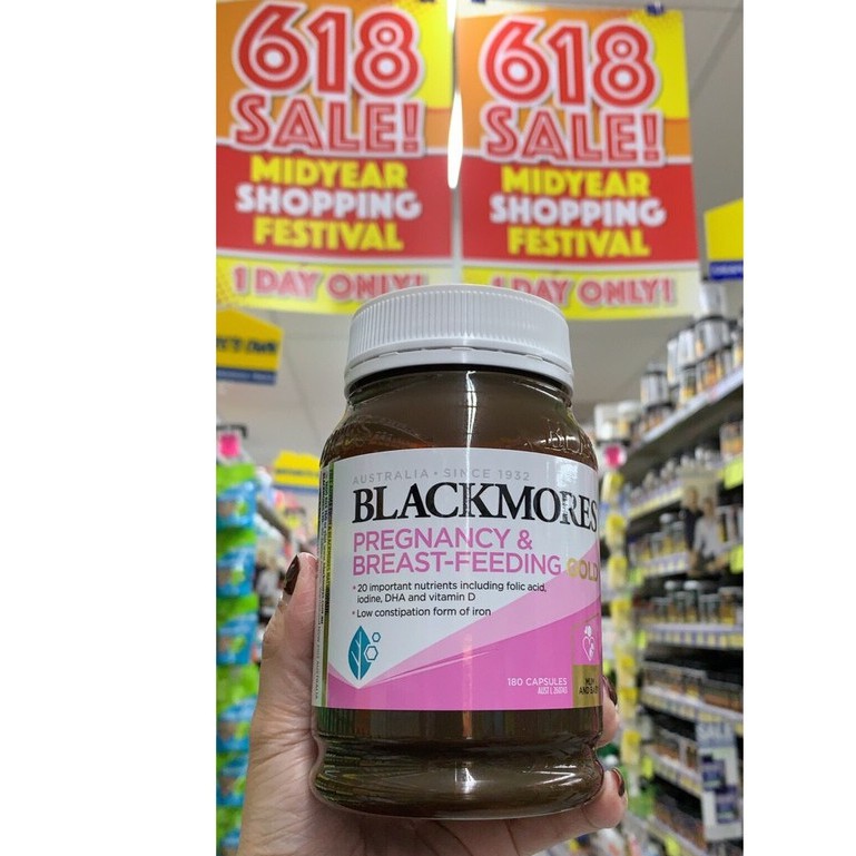 [Hàng chuẩn Úc] Vitamin tổng hợp cho mẹ bầu Blackmores Pregnancy &amp; Breastfeeding Gold (DHA, Canxi, Sắt, Acid Folic)
