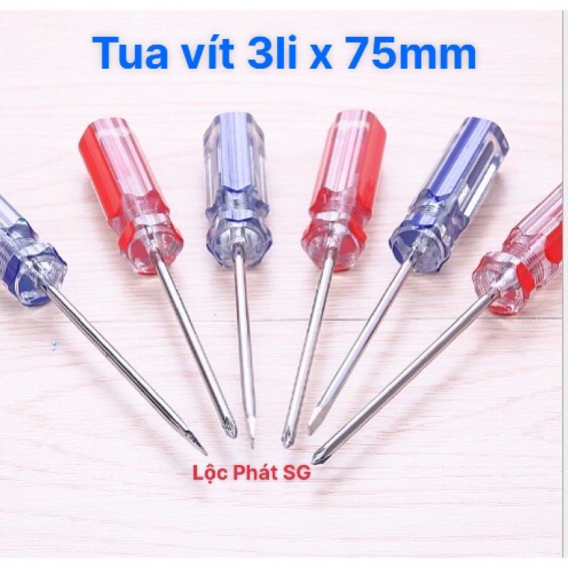 [Bộ 2] Tua Vít đầu dẹp (-) và bake (+) 3mm (3 li) - mẫu đẹp