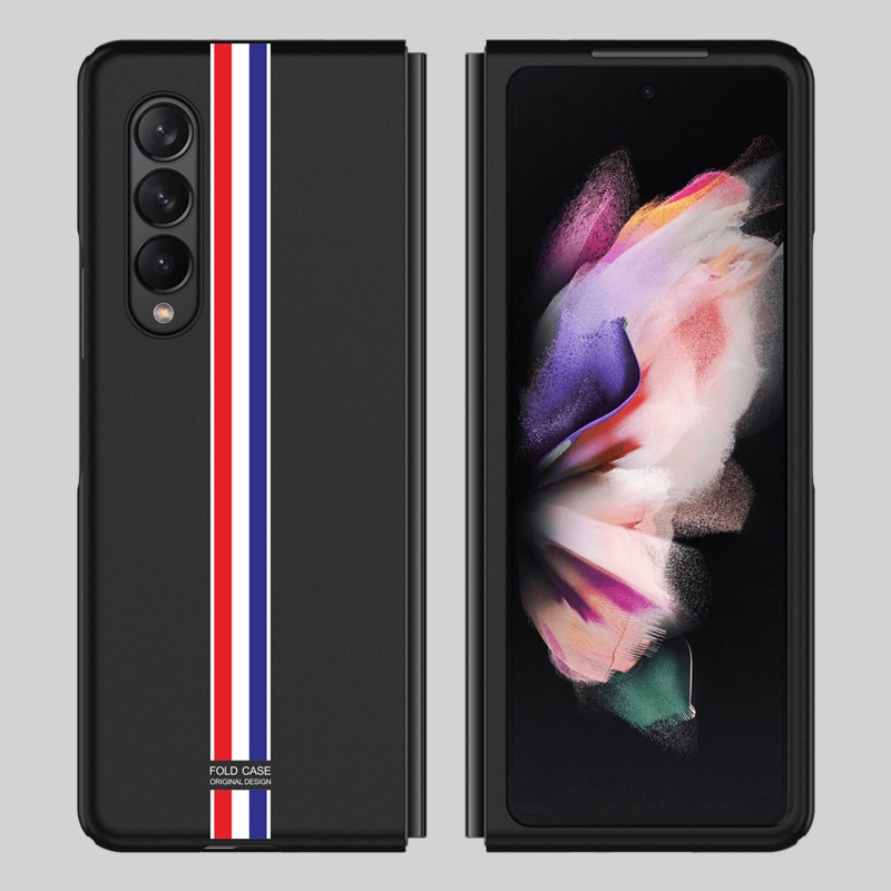 Ốp Điện Thoại Họa Tiết Kẻ Sọc Đơn Giản Thời Trang Cho Samsung Galaxy Z Fold3 4 5G
