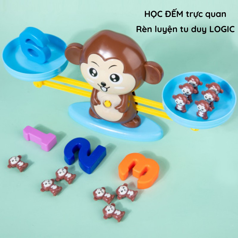 Đồ chơi khỉ toán học cân bằng thông minh MONKEY BALANCE cho bé tập đếm số  và phép tính phát triển tư duy toán học AIQ