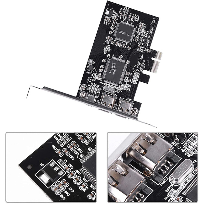 IN STOCK PCI-E PCI Express FireWire Card, IEEE 1394 Controller Card with Firewire Cable, for Video, Audio Transmission,Etc