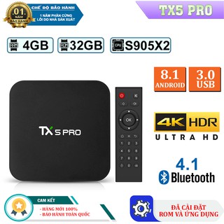 Android tivi box tanix tx5 pro - android box ram 4b - rom 32gb - hệ điều hành android 8.1