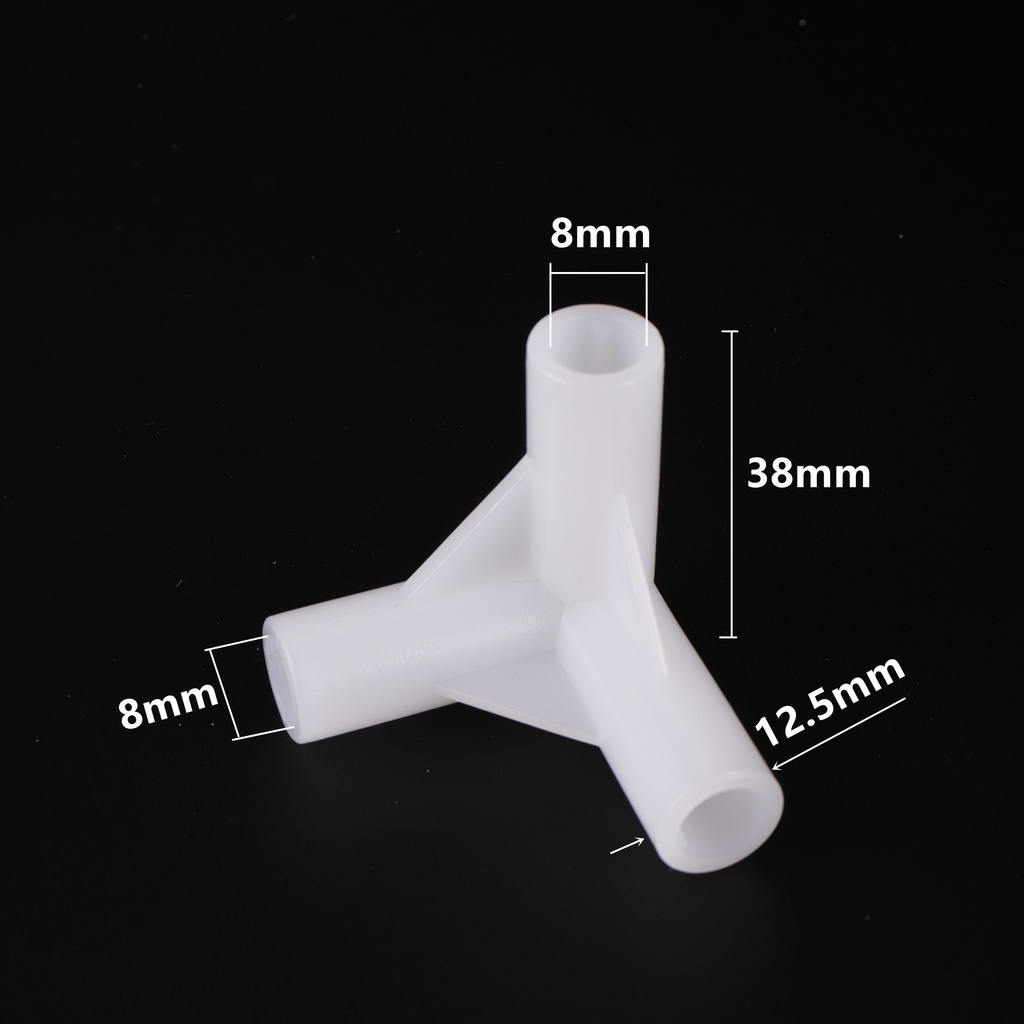 Set 3 Đầu Nối ID 8mm Chữ T Bằng Nhựa Cho Ống Nước Tưới Vườn DIY