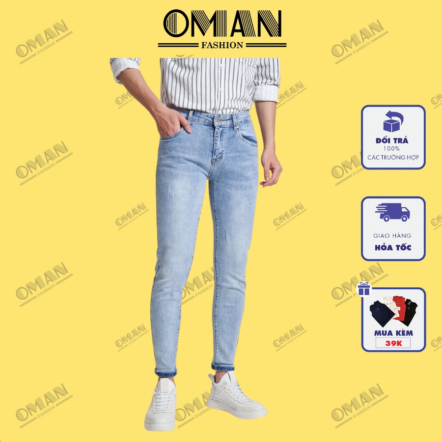Quần jean nam OMAN dáng slimfit ôm đẹp chất bò co giãn tốt